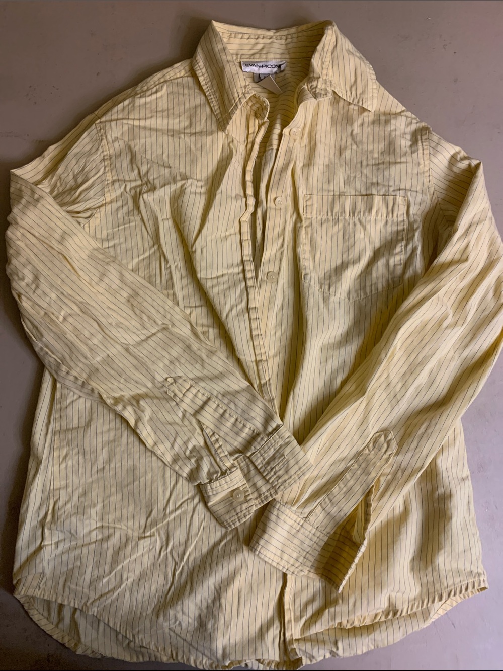 Evan Picone Yellow Pinstripe Button-Down Shirt